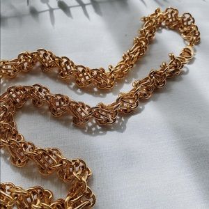 18k gold thick interlocking chain